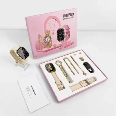 Set SmartWatch A58 Plus Lady con Joyería y Accesorios
