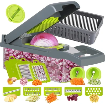 Picador de verduras, cortador profesional de mandolina 14 en 1 para...