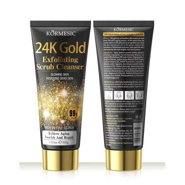 Limpiador Facial Exfoliante 24K  Limpieza Profunda y Renovación con Lujo Dorado