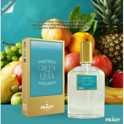 Perfume Green Erba Unisex 90ml - Eau de Toilette Prady