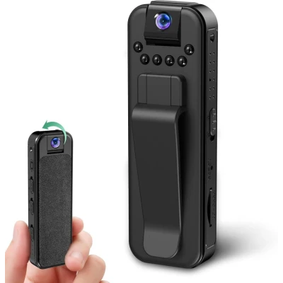 Caméra corporelle miniature HKFUG HD 1080P avec objectif rotatif à 180°...