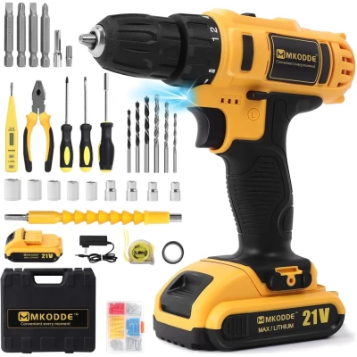 Taladro Inalámbrico 21V con 93 Piezas  Kit Completo para el Hogar ...