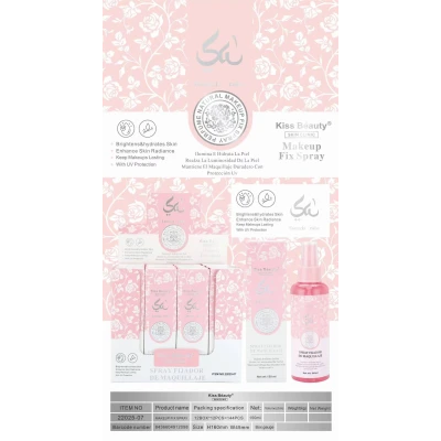 Spray Fijador Kiss Beauty 150ml | Hidratación y Protección UV