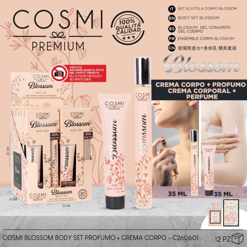 SET BLOSSOM 35+35ML COSMI  Belleza, hidratación y aroma floral en un solo gesto