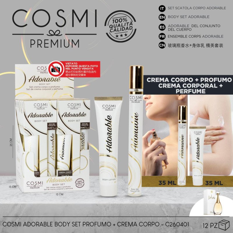SET ADORABLE 35+35ML COSMI  Suavidad, ternura y aroma encantador en cada aplicación