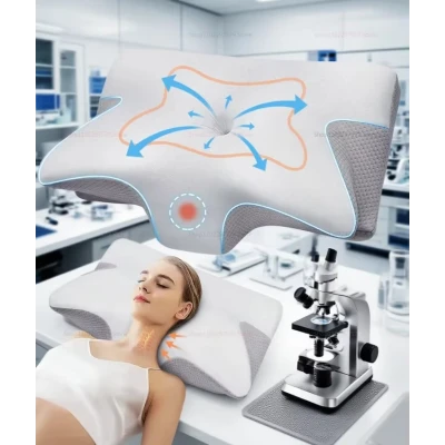 Almohada Cervical de espuma viscoelástica, ortopédica de contorno ergonómico 2 en 1 %category-name%