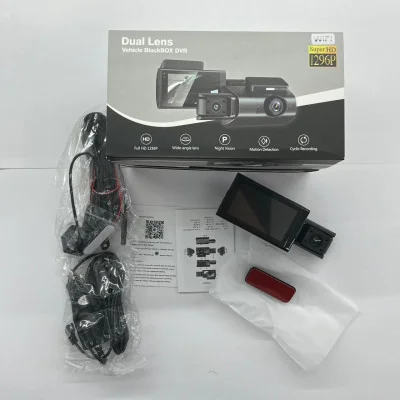 Dash Cam DVR de Doble Cámara 1296p para Coche con Pantalla LCD %category-name%