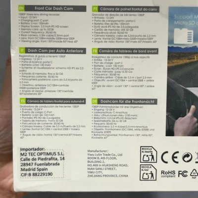 Dash Cam para veículo com 3 câmeras 1080p - Grossista M2TEC