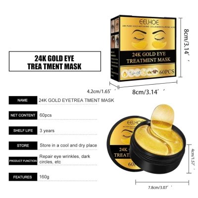 EELHOE 24K Gold Eye Patches, 60 pcs wholesale | M2TEC