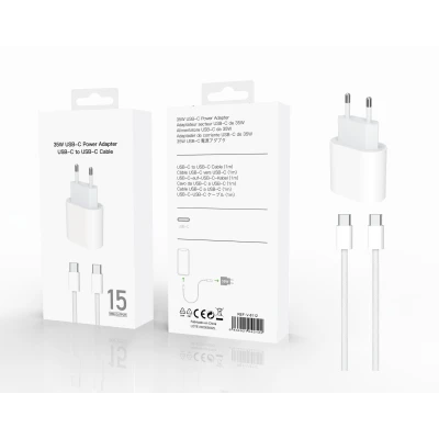 Carregador USB-C 35W com Cabo 1m V-8112 | M2TEC Grossista