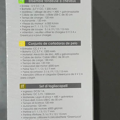 Máquina Cortapelo 6 en 1 con Batería 1200mAh y Motor 6000RPM paraCo...