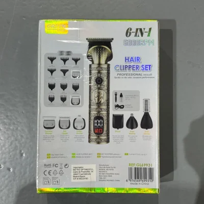 Máquina Cortapelo 6 en 1 con Batería 1200mAh y Motor 6000RPM