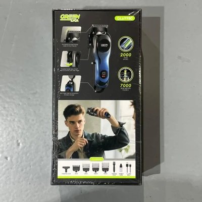 Máquina de cortar cabelo profissional Green Lyca com bateria 2000 mAh e motor 7000 rpm