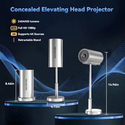 Proyector smart inalámbrico WiFi + Bluetooth con Cabezal adjustable 90° %category-name%