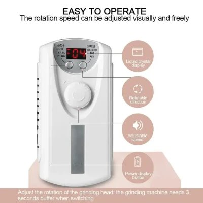 Esmaltadora de uñas 12000 RPM - Potencia Compacta para Manicuras Rá...