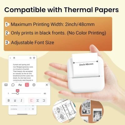 M2 Mini imprimante thermique portable Bluetooth & WiFi – imprimez part