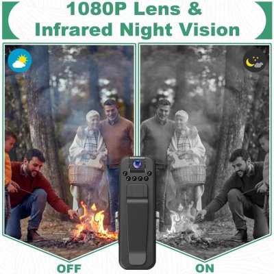 HKFUG mini camera body HD 1080P con Lente Giratoria de 180° %category-name%