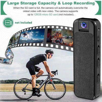 HKFUG mini camera body HD 1080P con Lente Giratoria de 180° %category-name%