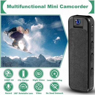 HKFUG mini camera body HD 1080P con Lente Giratoria de 180° %category-name%