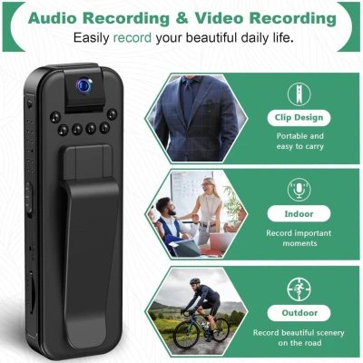 HKFUG mini camera body HD 1080P con Lente Giratoria de 180° %category-name%