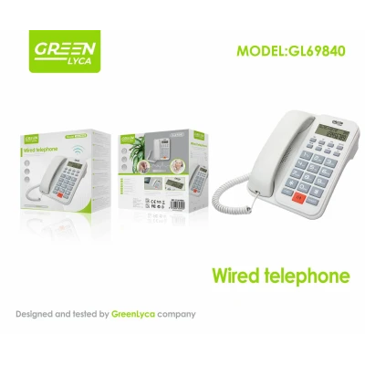Fixed phone with digital display and large buttons Green Lyca GL6984
