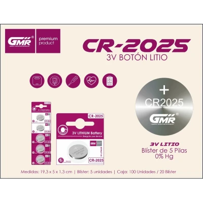 PILA DE BOTON CR2025 GMR paraPilas de Botón