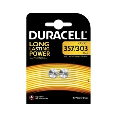 Pila Duracell 357/303 Óxido de Plata 1.5V - Pack de 2