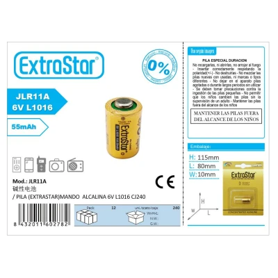 PILA (EXTRASTAR)MANDO ALCALINA 6V L1016 CJ240 %category-name%