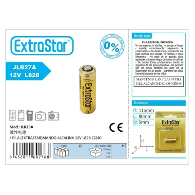 PILA (EXTRASTAR)MANDO ALCALINA 12V L828 CJ240 paraPilas Estándar