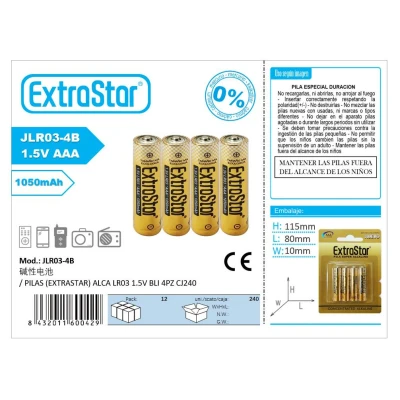PILAS (EXTRASTAR) ALCA LR03 1.5V BLI 4PZ CJ240 %category-name%