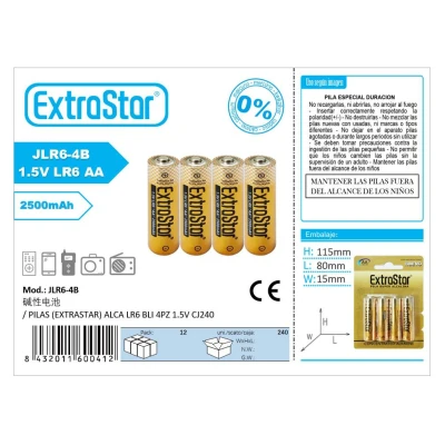PILAS (EXTRASTAR) ALCA LR6 BLI 4PZ 1.5V CJ240 %category-name%