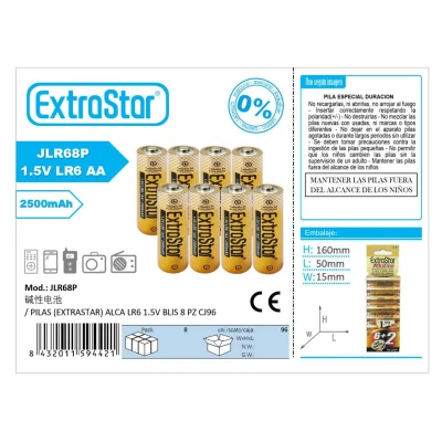 PILAS (EXTRASTAR) ALCA LR6 1.5V BLIS 8 PZ CJ96 %category-name%