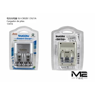 Carregador de Pilas AA, AAA e 9V SUGDU SU-C802B | M2TEC
