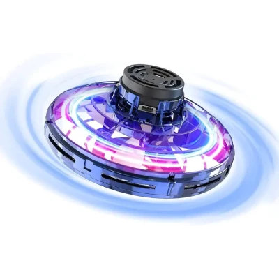 Toupie lumineuse Flynova Mini UFO avec chargement USB - Bleue - Vente en gros |...