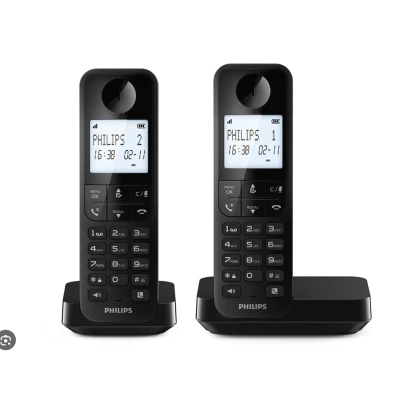 Philips D2702B Wireless telephone Black Duo M2TEC