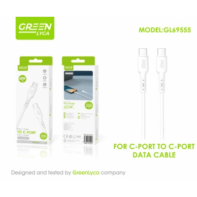 USB-C cable to USB-C 2M 60W GreenLyca GL69555