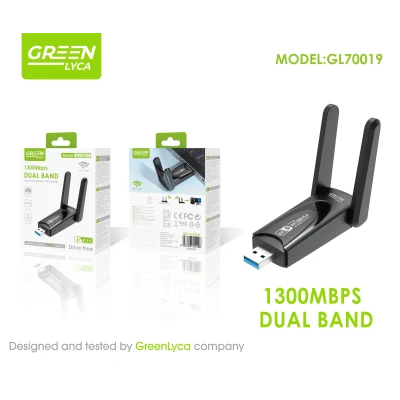 Adaptador USB WiFi 1300Mbps e Bluetooth 5.4 GL70019