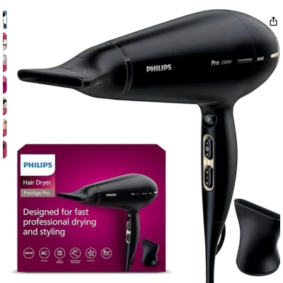 Sèche-cheveux Philips BHD274, 2200 W, Vitesse d'air 130km/h,...