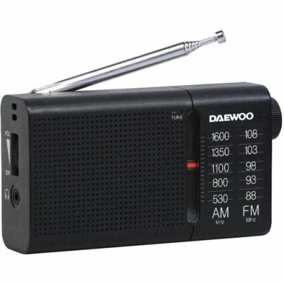 Daewoo DW1119 AM/FM Portable Radio with Jack Headphones