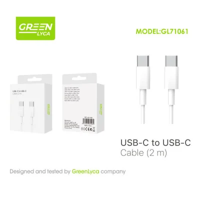Cable USB-C a USB-C GreenLyca 2M GL71061 | Mayorista B2B