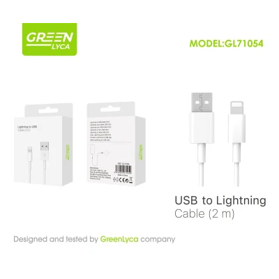 Cable Lightning a USB-A GreenLyca 2m | Ref. GL71054