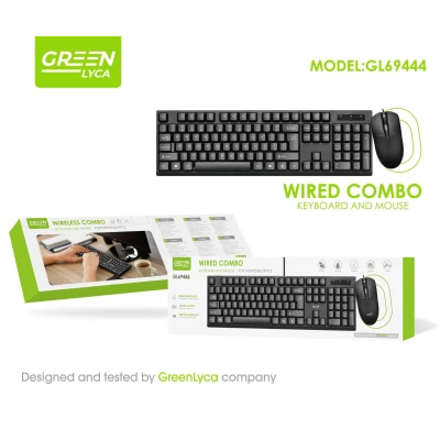 Kit de teclado y ratón ergonómicos para uso diario, Green Lyca GL69...