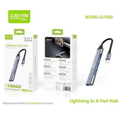 Hub Lightning a 4 Puertos USB 3.0/2.0 GreenLyca GL9302
