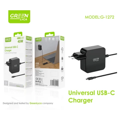 Cargador USB-C 45W Green Lyca G-1272 | Carga Rápida PD