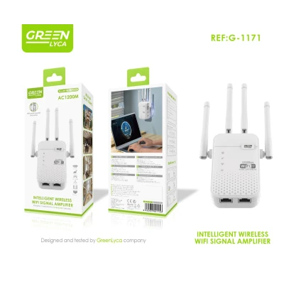 WiFi repeater 1200Mbps 4 antennas Green Lyca G-1171 - M2TEC wholesaler