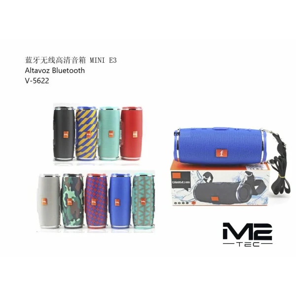 Altavoz portátil Wireless, Bluetooth 5.3, SUPER BASS 5W x2, TWS, 1200mah, CHARGE 3 Mini