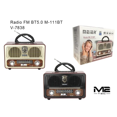 Enceinte radio portable rétro sans fil NEIER M-111BT, Bluetooth 5.0, 5W...