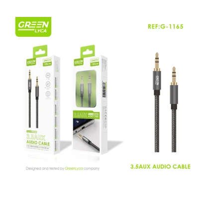 Cable Audio Jack 3.5mm 1.5M Green Lyca G-1165 Trenzado