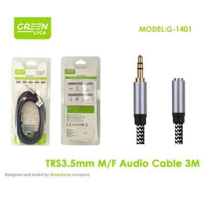 Cable Audio Jack 3.5mm M/F 3M GreenLyca G-1401 | M2TEC