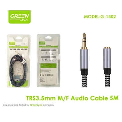 Cable Extensión Audio Jack 3.5mm M/F 5M Green Lyca G-1402